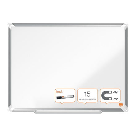 Nobo Whiteboard – 60 × 45 cm, lackierter Stahl, magnetisch, Aluminiumrahmen, Wandmontage
