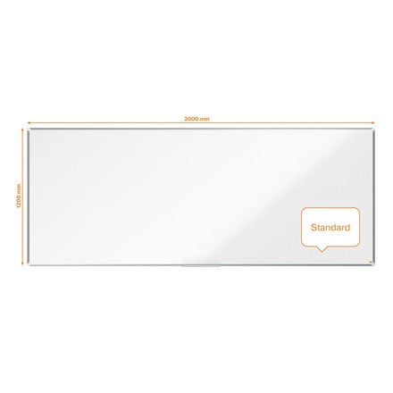 Nobo Whiteboard – 300 × 120 cm, lackierter Stahl, Aluminiumrahmen, Wandmontage