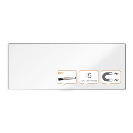 Nobo Whiteboard – 300 × 120 cm, lackierter Stahl, Aluminiumrahmen, Wandmontage