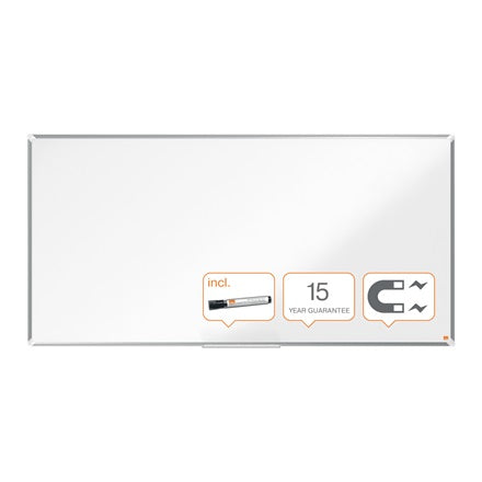 Nobo Whiteboard – 180 × 90 cm, lackierter Stahl, magnetisch, Aluminiumrahmen, Wandmontage