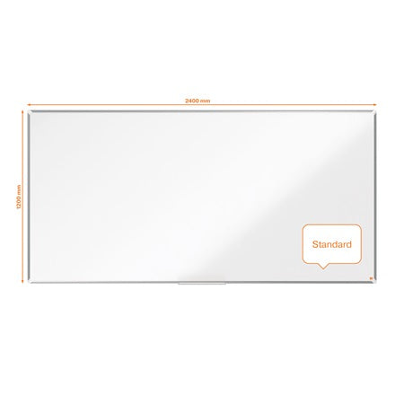 Nobo Whiteboard – 240 × 120 cm, lackierter Stahl, magnetisch, Aluminiumrahmen, Wandmontage, inkl. Stifteablage
