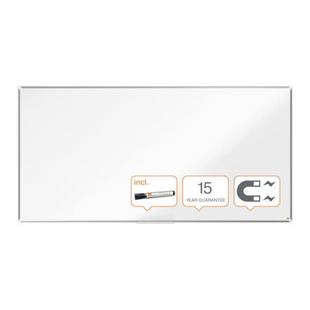 Nobo Whiteboard – 240 × 120 cm, lackierter Stahl, magnetisch, Aluminiumrahmen, Wandmontage, inkl. Stifteablage