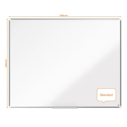 Nobo Whiteboard – 150 × 120 cm, lackierter Stahl, Aluminiumrahmen, Wandmontage, inkl. Stiftablage