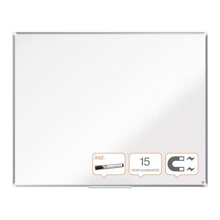 Nobo Whiteboard – 150 × 120 cm, lackierter Stahl, Aluminiumrahmen, Wandmontage, inkl. Stiftablage