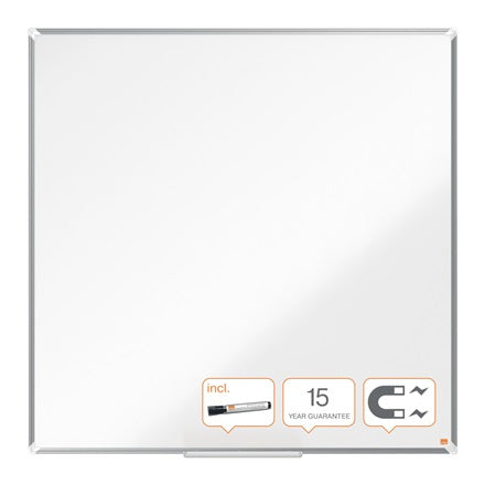 Nobo Whiteboard – 120,1 × 120,1 cm, lackierter Stahl, magnetisch, Aluminiumrahmen, Wandmontage