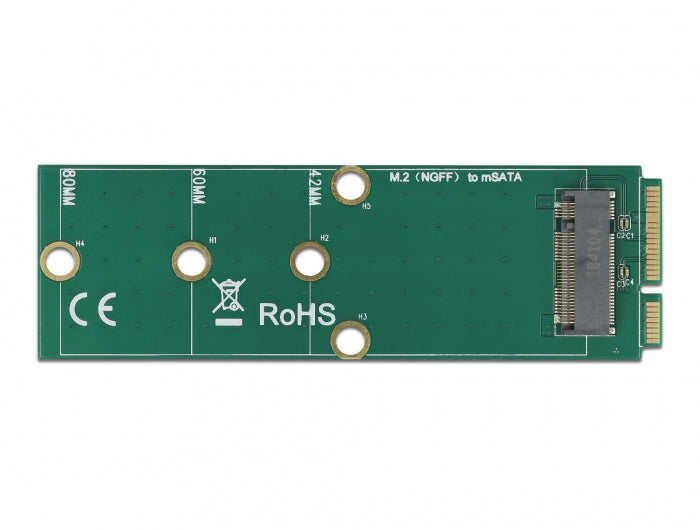 DeLOCK Adapter mSATA zu M.2 Key B – mSATA Formfaktor, 30 × 95 × 4 mm