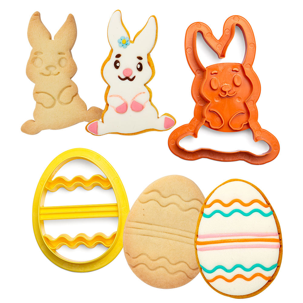 Decora Mini-Oster-Ausstecher – Hase & Ei – Kunststoff – Mehrfarbig – 2 Stück