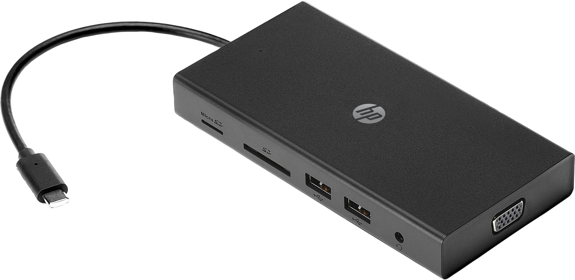 HP 1C1Y5AA Multiport-Adapter – USB-C, 1× HDMI, 1× VGA, 4× USB-A, 1× USB-C, GbE, SD/microSD, 3,5 mm Audio