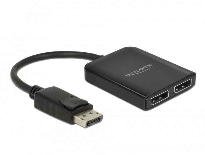 DeLOCK DisplayPort 1.4 Splitter – 1× DP zu 2× DP, 4K (3840 × 2160) @ 60 Hz, passiv, 0,2 m, HDCP 1.4/2.2