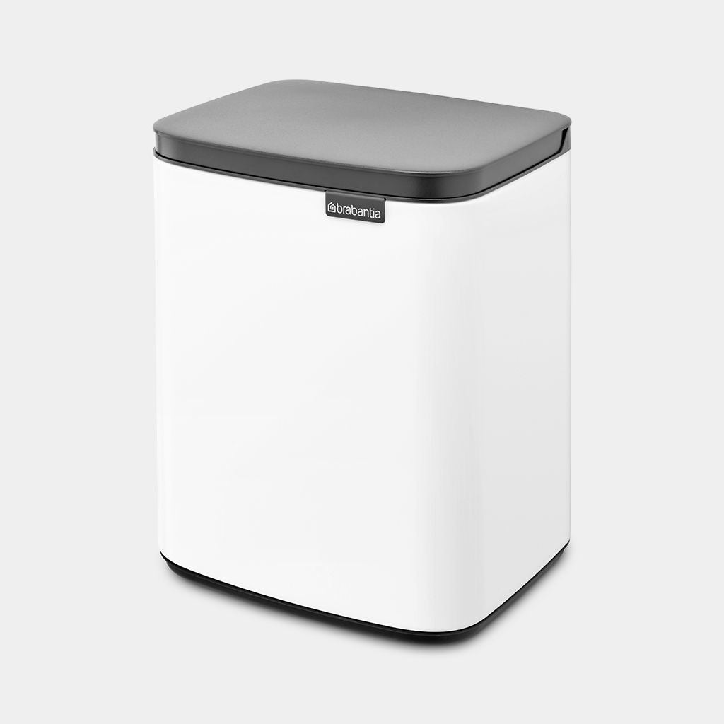 Brabantia Kosmetikeimer – 7 l – Stahl, rechteckig – Weiss – Soft-Close