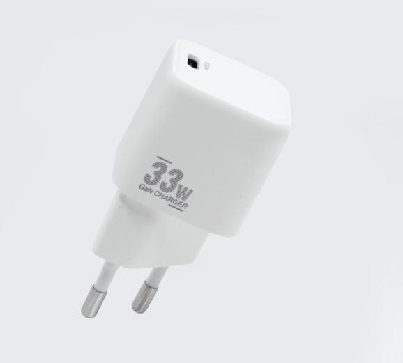CoreParts Nano Einzelport USB-Wandladegerät 33 W – USB-C×1, PD, GaN – EU-Stecker (Typ C) – Schwarz