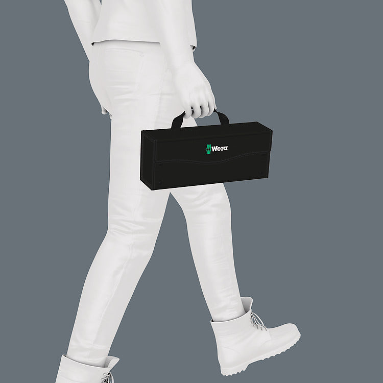Wera 2go 3 Werkzeugbox – mit Deckel, mit Griff, schwarz, Kunststoff, B 325 × H 130 × T 80 mm