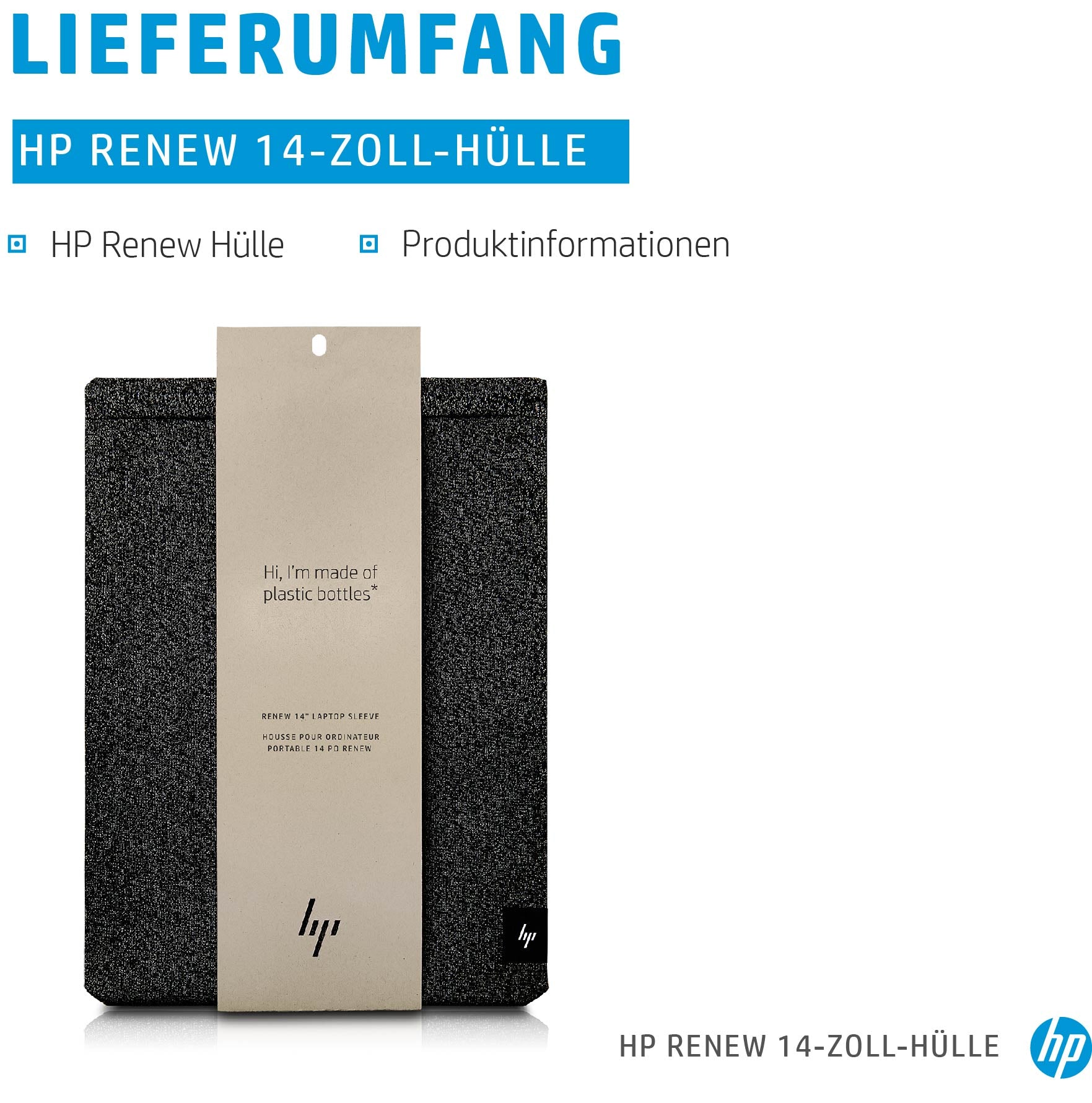 HP Renew Notebook-Schutzhülle 14" – Grau