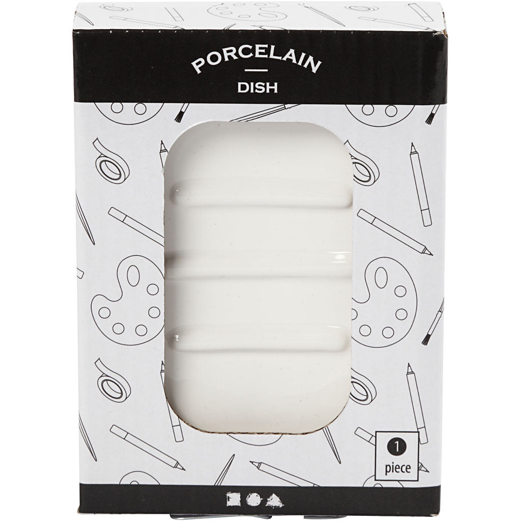 Creativ Company Seifenschale – Keramik, 10×13,5×2,5 cm, Oval, Weiss