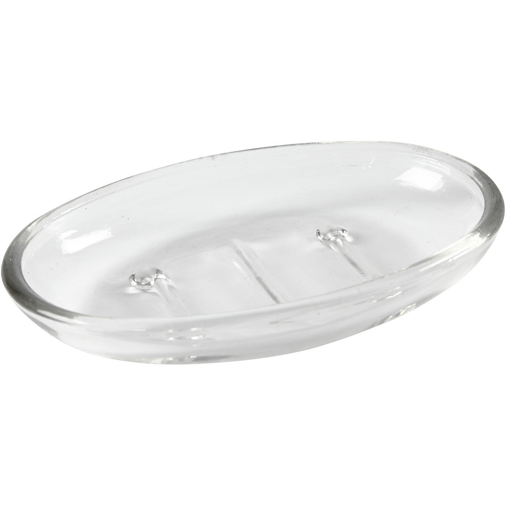 Creativ Company Seifenschale – Glas, 9,5×15×3 cm, Transparent, Oval