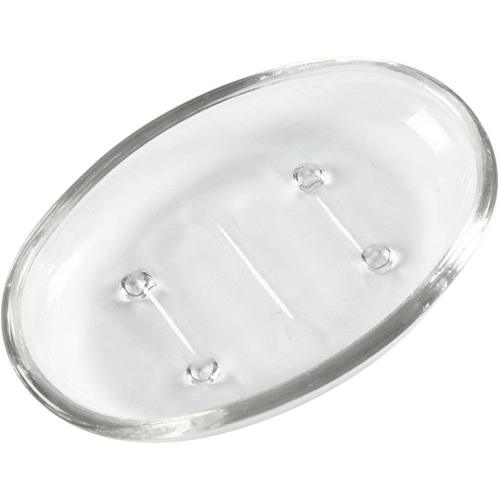 Creativ Company Seifenschale – Glas, 9,5×15×3 cm, Transparent, Oval