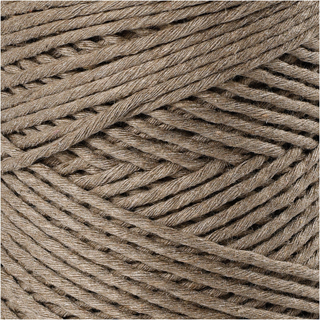 Creativ Company 414761 Makramee-Kordel Hellbraun – Ø 2 mm, 330 g, 198 m, Baumwolle