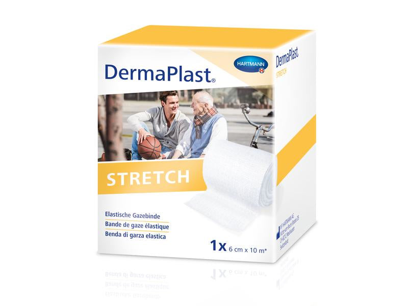 DermaPlast Stretch-Gaze-Binde – elastisch – zur Fixation von Wundauflagen – 60 × 10000 mm – 1 Rolle
