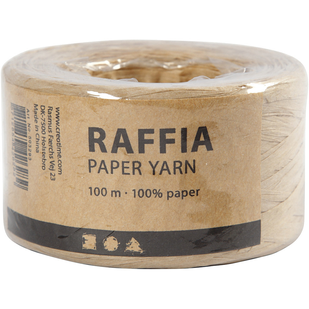 Creativ Company Geschenkband Raffiabast Beige – 8 mm × 100 m