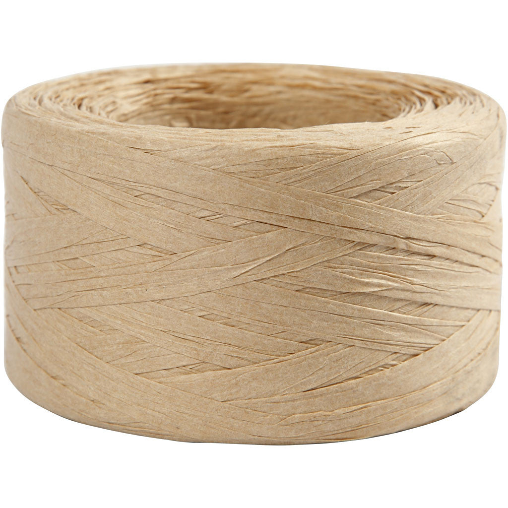 Creativ Company Geschenkband Raffiabast Beige – 8 mm × 100 m