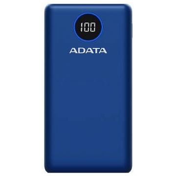 ADATA Powerbank 20000 mAh, PD 18 W, 2× USB-A, 2× USB-C, Blau