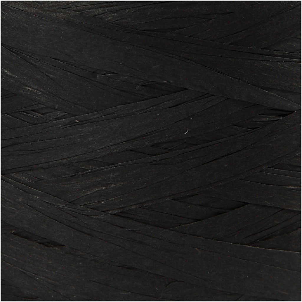 Creativ Company Geschenkband Raffiabast, Schwarz – 8 mm × 100 m