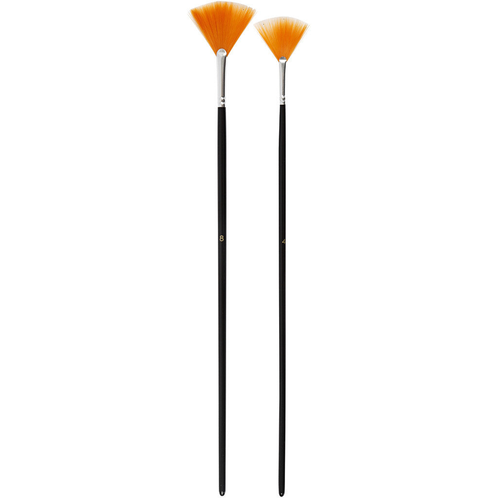 Creativ Company Pinsel-Set – Fächerpinsel, Nylon, Grösse 4/8, 2er-Set