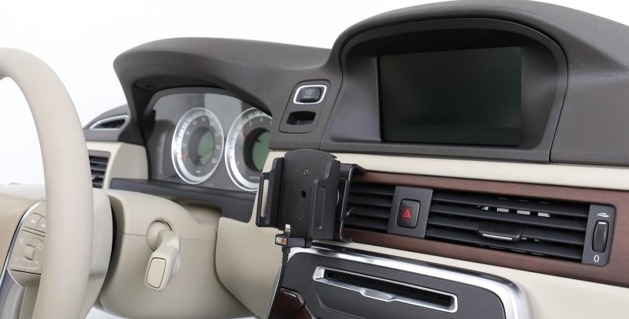 Brodit Auto-Halterung, Lüftungsmontage mit Ladefunktion (5/9/12 V) – für iPhone 12 Serie – Schwarz