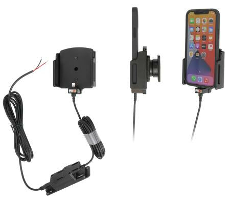 Brodit Auto-Ladegerät – Lüftungsschlitz – 2× USB (QC 3,0A, 2,4A) – für iPhone 12/12 Pro/12 Pro Max – Schwarz
