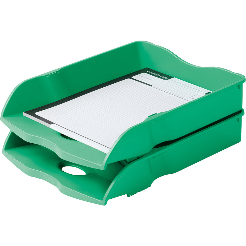 HAN Re-Loop – Briefkorb für A4, Polypropylen (PP), Grün, 259 × 63 × 351 mm