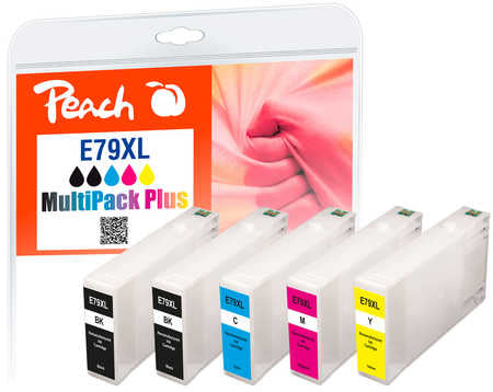 Peach Tintenpatronen-Multipack 79XL, XL, 5er-Pack, kompatibel – für Epson WF-4600, WF-4630, WF-4640 und andere