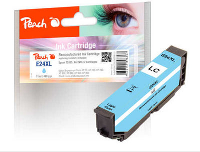 Peach 24XL Helle Cyan Tintenpatrone (Kompatibel) – 490 Seiten – für Epson Expression Photo XP-55/750/760 …