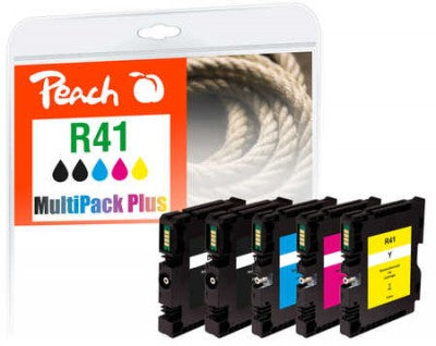 Peach Tintenpatronen-Multipack CMYK, 5er-Pack, kompatibel – für Ricoh Aficio SG 3100, SG 3110, SG 3120 und andere