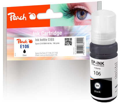 Peach 106 Schwarz Tintenpatrone (Kompatibel) – 5'000 Seiten – für Epson ET-7700/7750, L7100/7160/7180