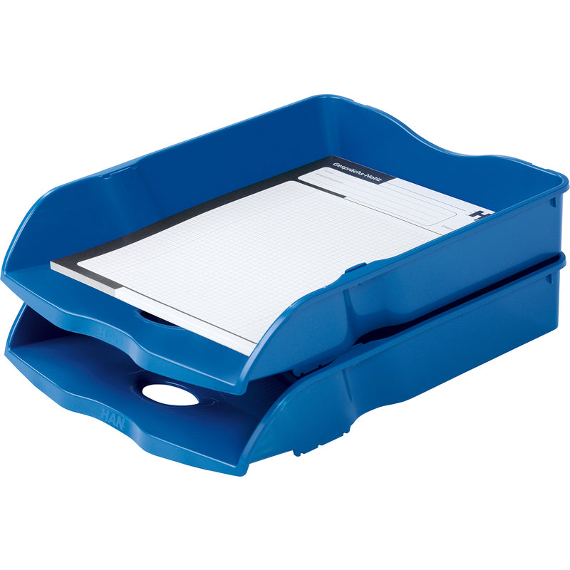 HAN Re-Loop – Briefkorb für A4, Polypropylen (PP), Blau, 259 × 63 × 351 mm