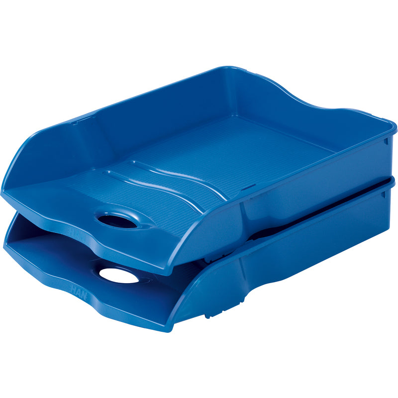 HAN Re-Loop – Briefkorb für A4, Polypropylen (PP), Blau, 259 × 63 × 351 mm