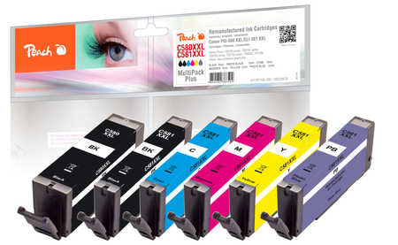 Peach Tintenpatronen-Multipack PG/CLI-580/1XXL, kompatibel – für Canon Pixma TR 7520, TR 7550, TS 705 und andere