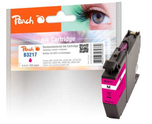 Peach LC-3217M Magenta Tintenpatrone (Kompatibel) – 550 Seiten – für Brother MFCJ 5330 DW/5335 DW/5730 DW
