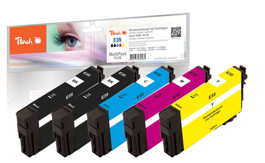 Peach Tintenpatronen-Multipack Epson Nr. 35, 5er-Pack – für Epson WorkForce Pro WF-4720 Serie