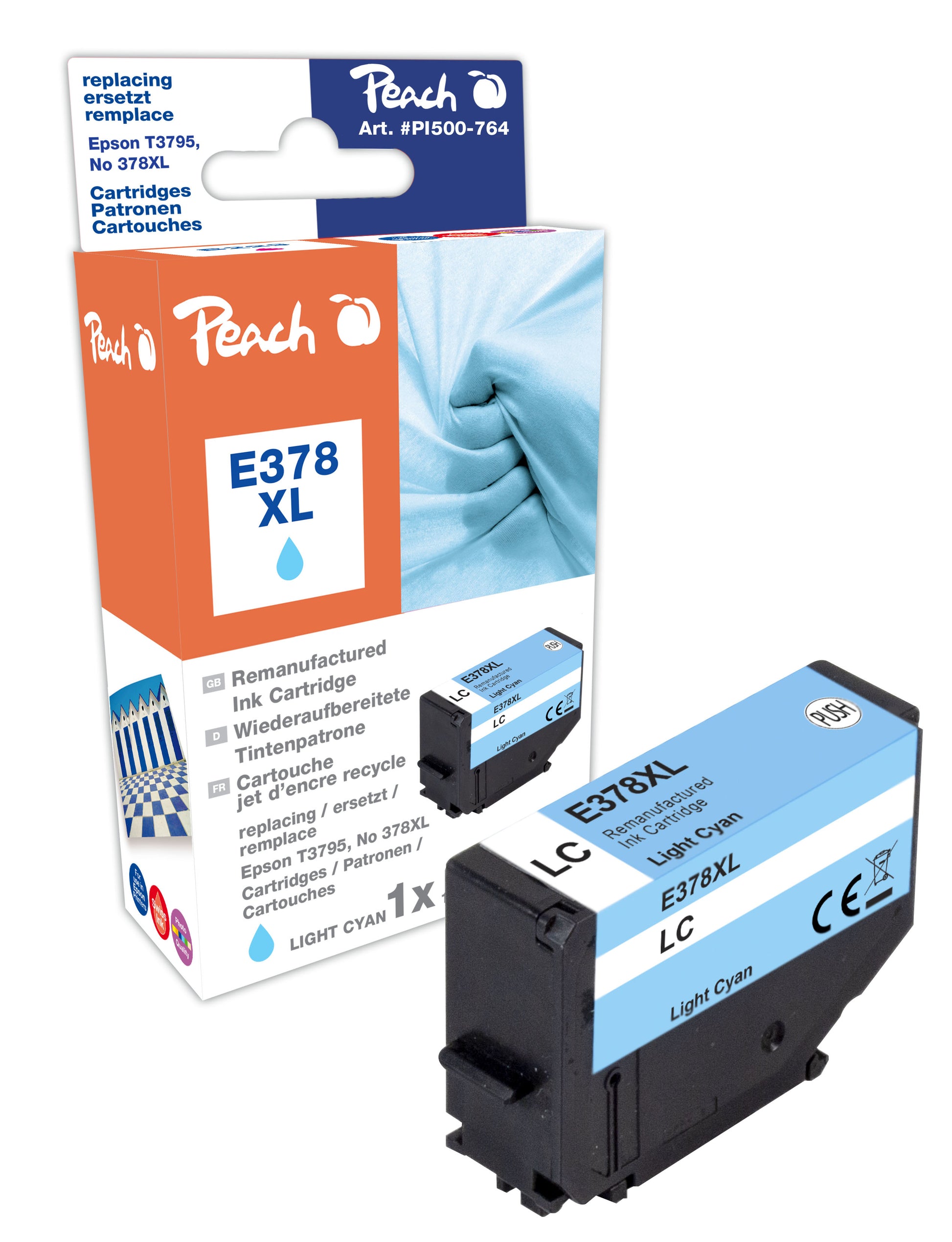 Peach 378XL Helle Cyan Tintenpatrone (Kompatibel) – 830 Seiten – für Epson Expression XP-8000/8005 …