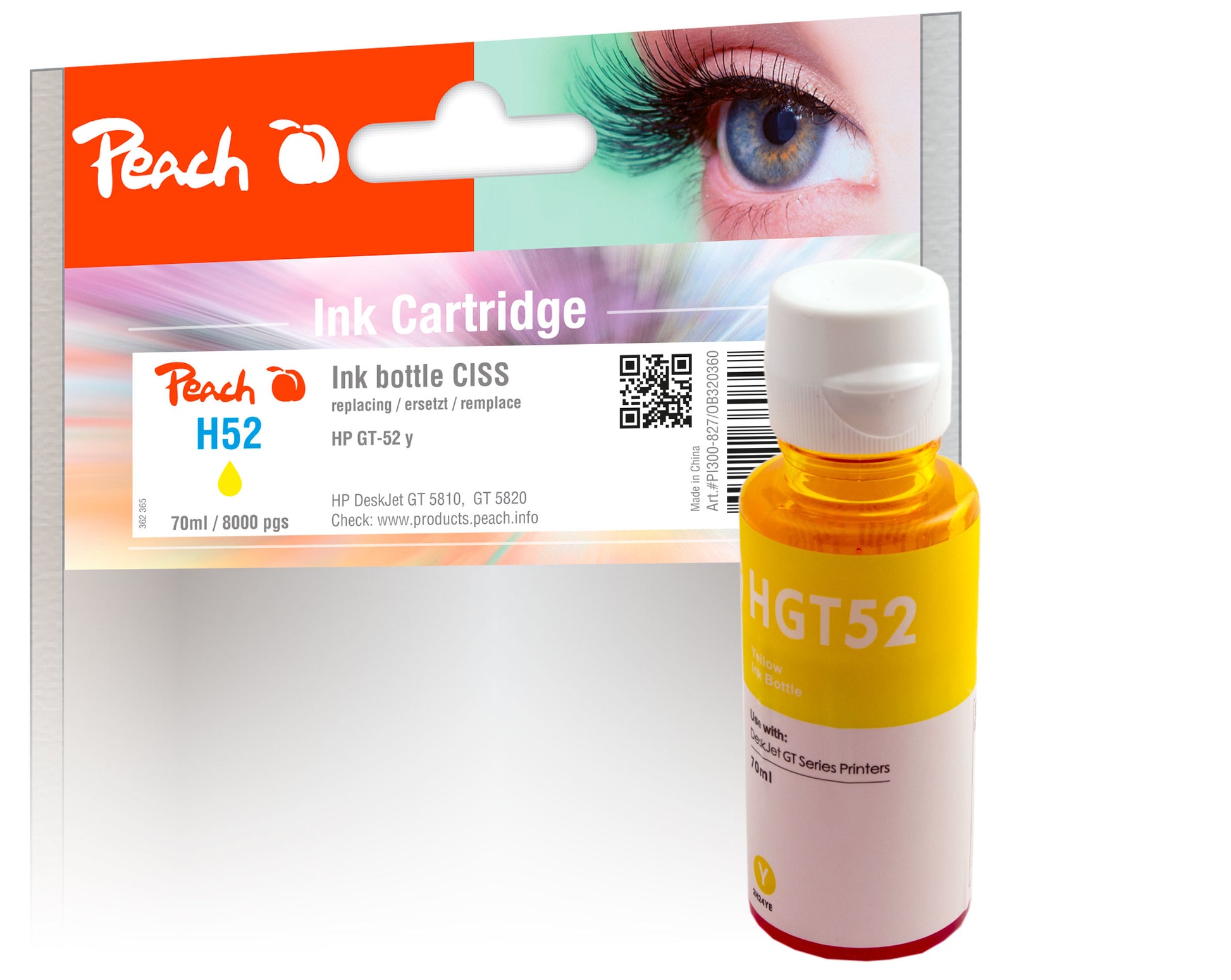 Peach Tinte – HP CT52, 70 ml, Gelb