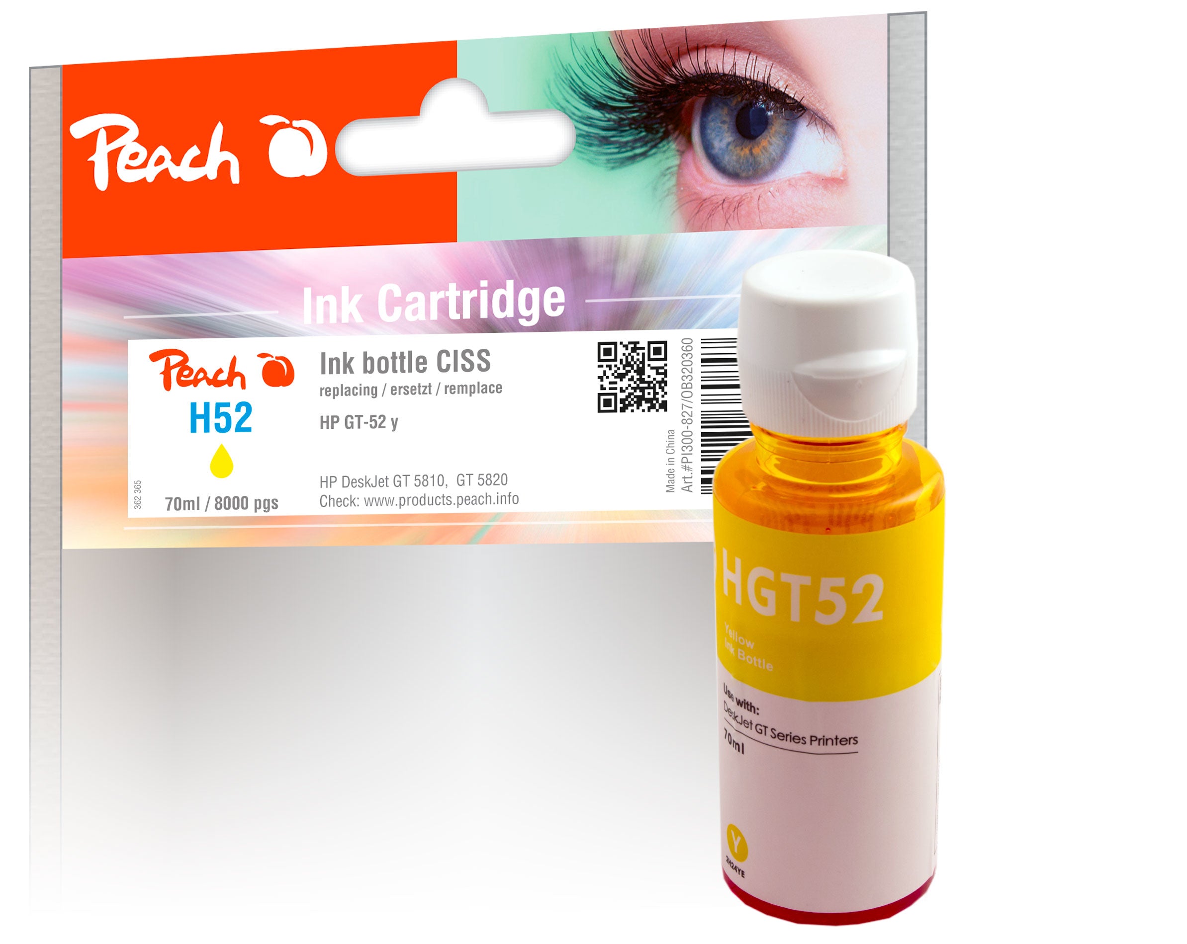 Peach Tinte – HP CT52, 70 ml, Gelb