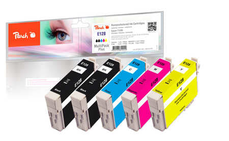 Peach Tintenpatronen-Multipack T1285, CMYK, 5er-Pack, kompatibel – für Epson SX 230, SX 430, SX 440 und andere
