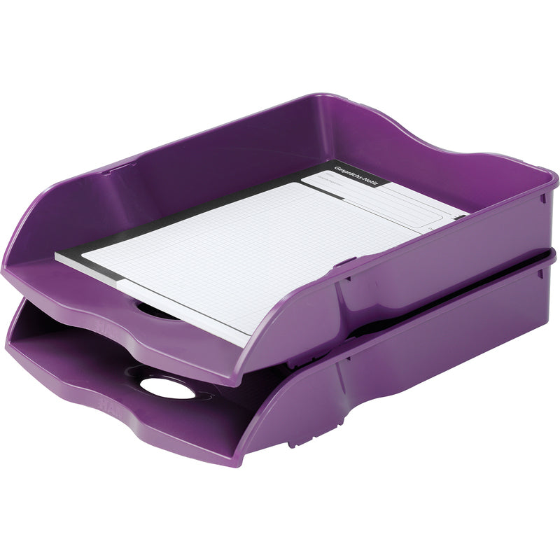 HAN Re-Loop – Briefkorb für A3, Kunststoff (recycelt), Lila, 259 × 63 × 351 mm