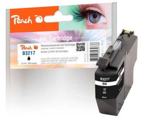 Peach LC-3217 Schwarz Tintenpatrone (Kompatibel) – 550 Seiten – für Brother LC-3217BK