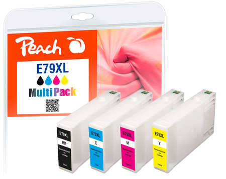 Peach 79XL Tintenpatronen-Multipack, Schwarz/Cyan/Magenta/Gelb (Kompatibel) – für Epson WF-4600/5100/5600…