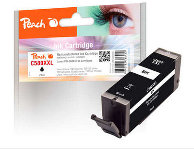 Peach PGI-580XXL Schwarz Tintenpatrone (Kompatibel) – 600 Seiten – für Canon Pixma TR 7500/8500, TS 6100