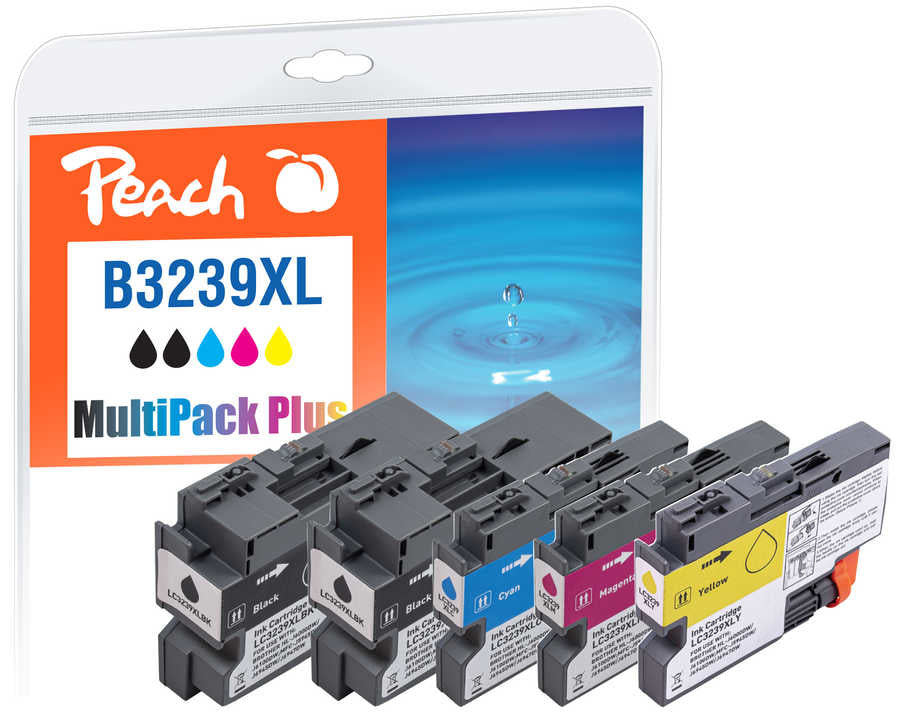 Peach Tintenpatronen-Multipack LC-3239XL, CMYK, XL, 5er-Pack – für Brother HLJ 6000/6100, MFCJ 5945 und andere