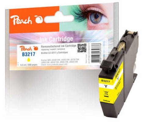Peach LC-3217Y Gelbe Tintenpatrone (Kompatibel) – 550 Seiten – für Brother MFCJ 5330/5335/5730 …