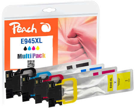 Peach Tintenpatronen-Multipack 945XL, CMYK, kompatibel – für Epson WFC 5210 DW, WFC 5215 DW, WFC 5290
